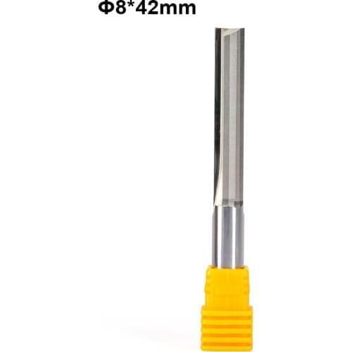 5pcs 8MMx42MM Two 2 Flute Straight End Mill CNC Milling Cutter Carbide CNC Router Bit for Wood Engraving CNC Machine