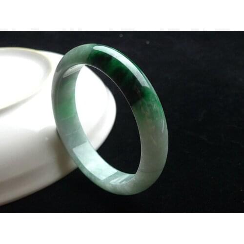 58.--62mm Natural Certified Type A Green Jade Jadeite Round Shape Bangle Grade A