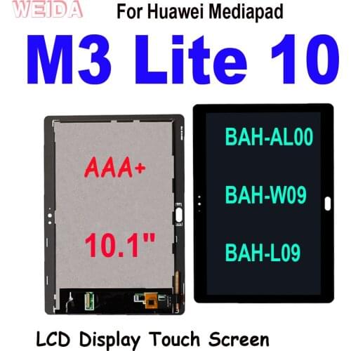 AAA+ 10.1" LCD For Huawei Mediapad M3 Lite 10 BAH-AL00 BAH-W09 BAH-L09 LCD Display Touch Screen Digitizer Assembly Replacement