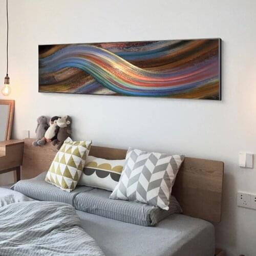 Abstract Rainbow Wall Art Canvas Painting Print Poster Picture Modern Oil Painting Colorful Poster Home Living Room Decoration