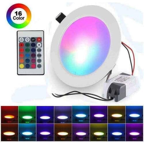 AC 85V-240V LED COLOR LIGHTS Embedded Panel Downlight Ceiling Spotlight Indoor Living Room Decoration RGB Lighting Atmosphere