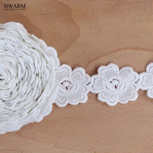 African white lace fabric 2019 high quality lace wedding decoration trim DIY 10yard New milk silk bar code lace spot lace fabric