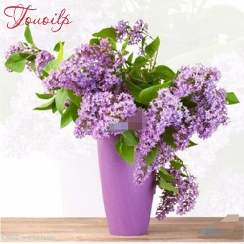 Diamond Painting Needlework Embroidery Round&square Rhinestones Cross Stitch Potted lavender Decoration