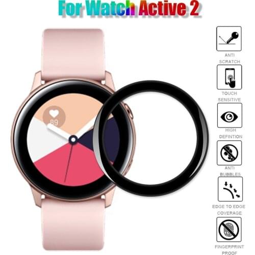Watch case for Samsung Galaxy Watch Active 2 40mm 44mm 3D Curved PET Film Screen Protector Anti-Scratch Full Coverage Film