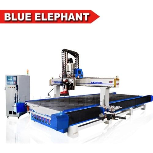 Wood CNC Router 2050 Oscillating Knife Cutter Big Table 2000*5000 mm 14kw Italy Spindle High Speed