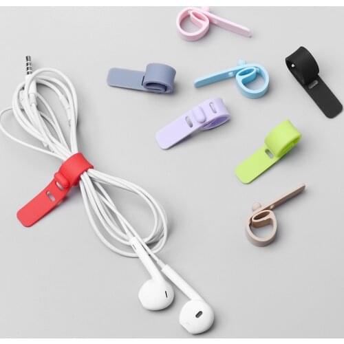 10PCS Cable Winder Silicone Cable Organizer Wire Wrapped Cord Line Storage Holder for iPhone Samsung Earphone Cable Clip