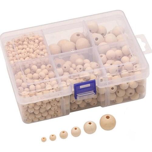 DIY RoundNatural Wood Beads Spacer Smooth Unfinished Wooden Ball Jewelry Making Charms Findings Bracelet Necklace Craft Supplies