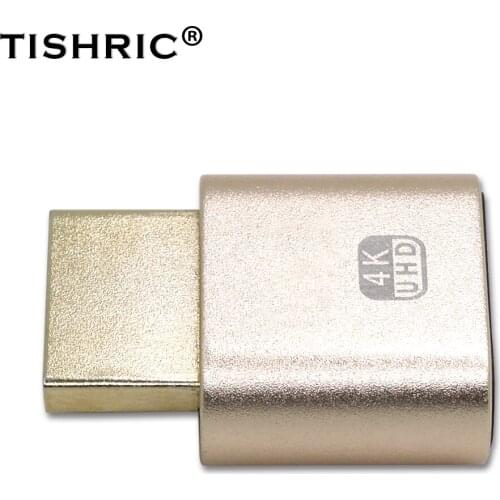 TISHRIC HDMI-compatible Monitor Emulator EDID DDC HDMI-compatible Dummy Plug HDMI-compatible Emulator Adapter For Bitcoin Mining