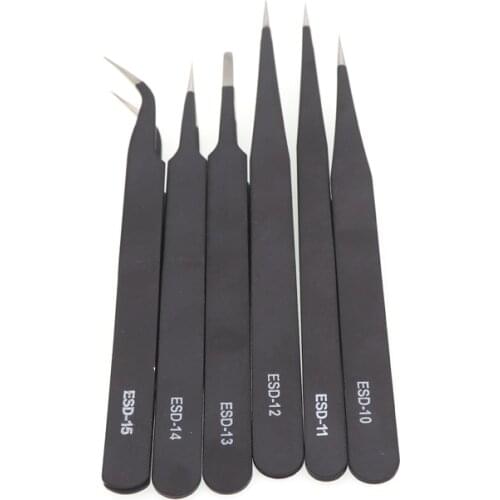 ESD-10/11/12/13/14/15 High Precision Stainless Steel Anti-static Pointed Tweezers DIY Repair Tool for RC Model Drone