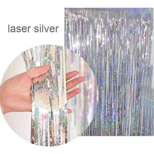 Unicorn Party Backdrop Curtains Glitter Gold Foil Fringe Tinsel Curtains Wedding Backdrop Birthday Party Decorations Wall Drapes