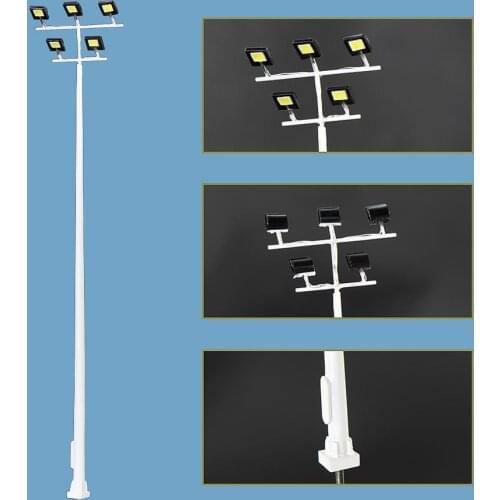 2pcs 1:87/1:150 Playground Street Lights 5-Leds HO/N Scale Plaza Lamppost Bright White LSL14 Model Railway