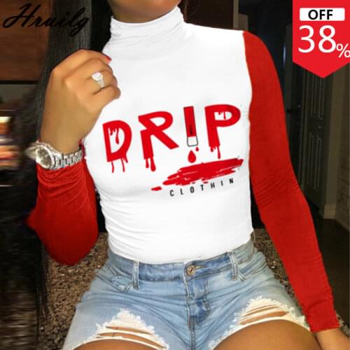 Woman Tshirts Skinny Casual Fashion New Color Matching Letter Printing Straight Sleeve Streetwear Tshirt O Neck Femme T Shirts