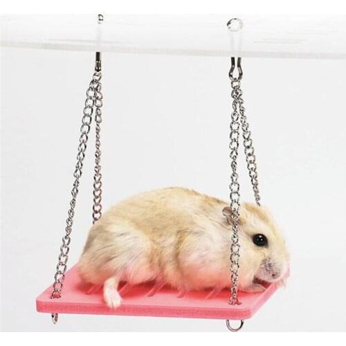 Hot Hamster Toys Swing Hanging Gadget Wooden Cage Accessories Supplies Amuse Mouse Wooden Hamster Swing Toy Drop Shipping