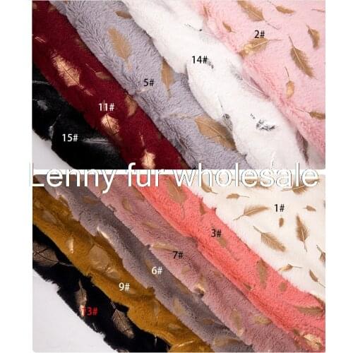 Faux fur fabrc PV velvet hot rabbit tufted hot silver feather leaf flower fabric