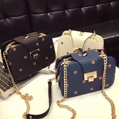 Korean version of the fashion chain link to the phone small bag ladies' bag Single shoulder bag PU Leather Cute Women new CC-28