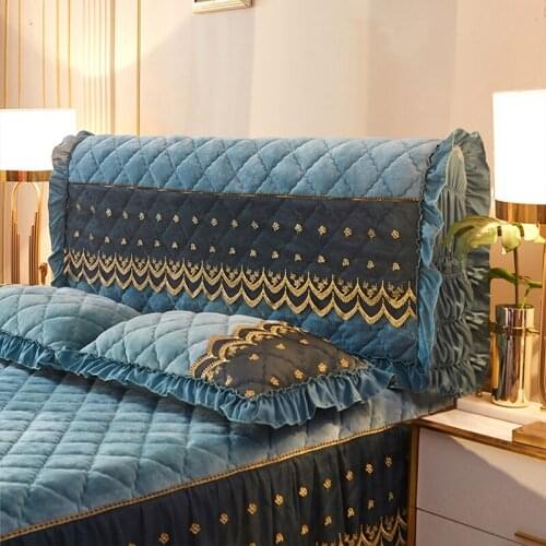 Royal European Bed Head Cover Thick Elastic Full Cover Bed Backrest Without Inner Laced Flounce Quilting Seam Head Board for Bed