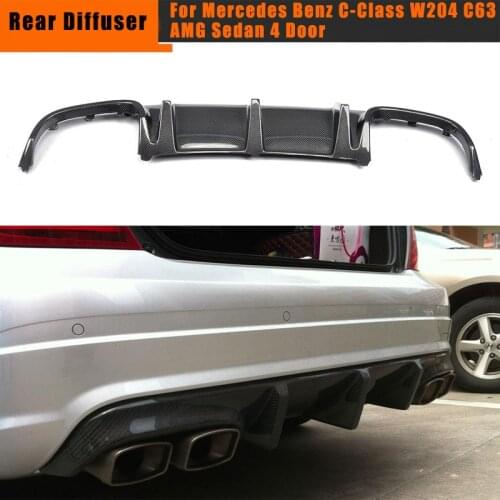 Body Kits Rear Diffuser Bumper Lip Spoiler for Mercedes Benz C-Class W204 C63 AMG Sedan 4 Door 2008-2011 Carbon Fiber/ FRP