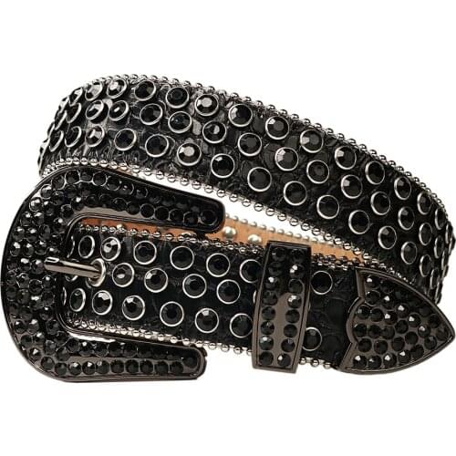 New Hot Western Bling Bling Rhinestones Belt Removable Buckle Studded Belt for Women Men Fashion Cowgirl Cowboy Ceinture Femme