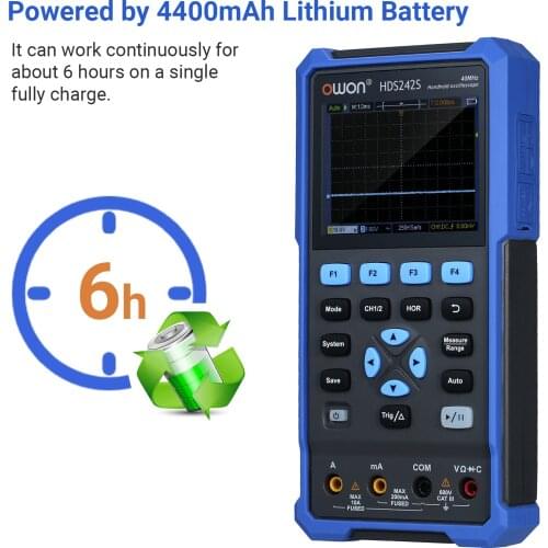 OWON HDS242S 2-CH 3-in-1 Digital Oscilloscope+Waveform Generator+Multimeter 40MHz Bandwidth OSC + DMM + Waveform Generator
