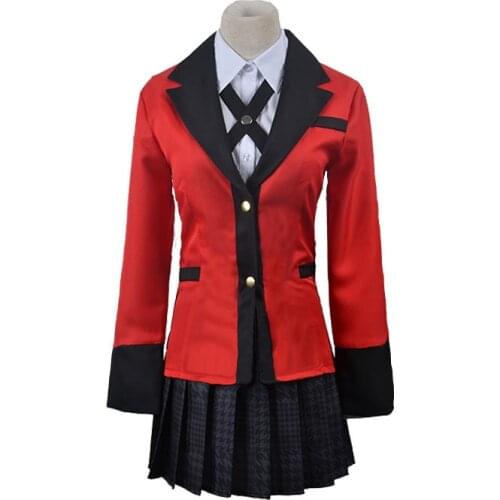 Full Set JP Anime Kakegurui Cosplay Costume Halloween Jabami Yumeko Costume Lgarashi Sayaka Cosplay School Uniform Accessories