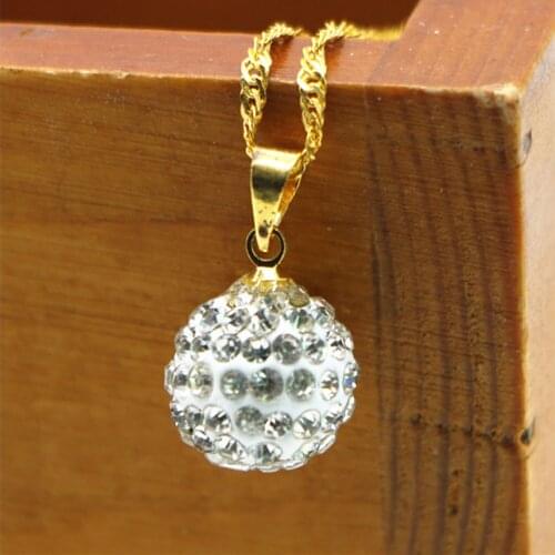 Sell like hot cakes Full Drill Rhinestone Ball Top Class lady fashion heart pendant necklace crystal jewelry new Women Gift