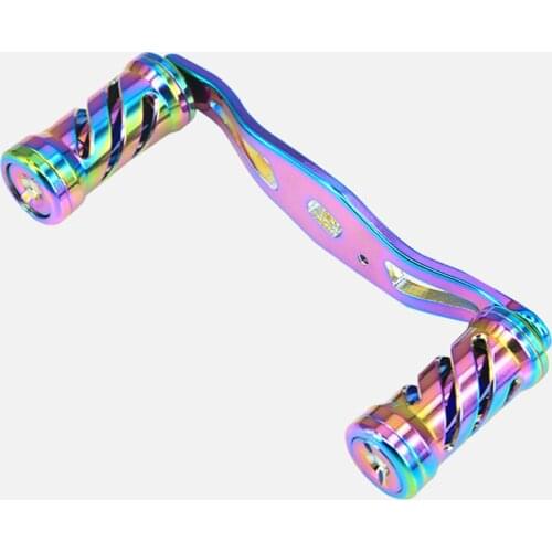 DEUKIO Aluminium Alloy Fishing Wheel Handle Colorful Rocker Double Handle for DAIWA SHIMANO Baitcasting Fishing Reel Accessory