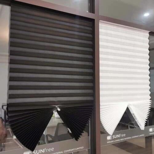 Self Adhesive Curtain Pleated Blind Balcony Shades Non Woven Fabric Home Stylish Simplicity Easy Connection Without Drilling