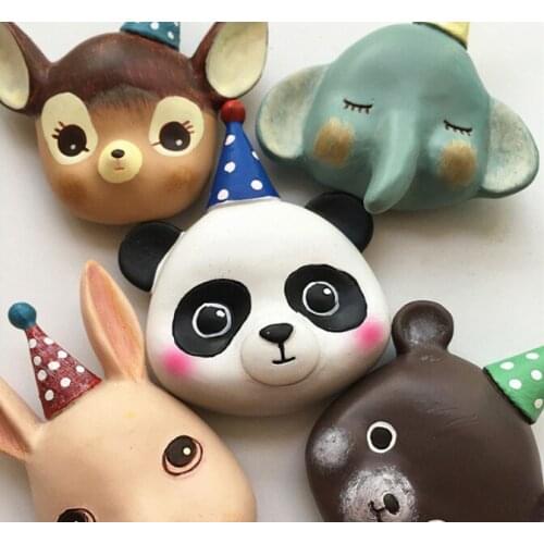 Silicone mold Birthday Cake Decoration Animal Wearing Birthday Hat Elephant Panda Deer Rabbit fondant mold