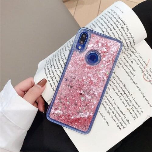 Soft Transparent Silicone Cover Liquid Quicksand Glitter Phone Case For Vivo Y11 2019 Y12 Y17 Y19 Y91C V15 V17 Russia Pro