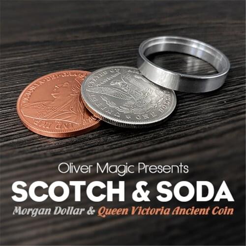 Scotch & Soda by Oliver Magic (Morgan Dollar and Queen Victoria Ancient Coin) Close Up Magia Magic Tricks Gimmick Magic Props