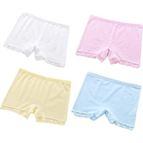 3pcs/lot Cutyome Kids Shorts Panties Pure Cotton Solid Lace Boxers Underwear for Girls Boutique Underpants