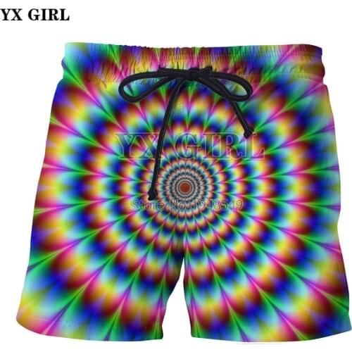 YX GIRL 2018 Unique Summer New Style Mens shorts Colorful Galaxy Space Psychedelic 3D Printed Men/Women casual shorts