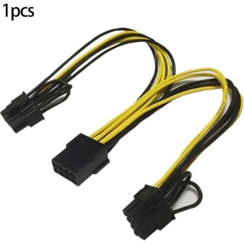 PCI-E PCIE 8P Female To 2 Ports Dual 8pin 6P + 2P Male GPU Graphics Card Power Video Splitter Extension Cable 18AWG Wire
