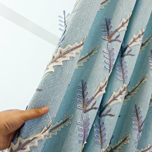 Custom Curtains for Living Room Bedroom Shading Embroidered Embossed Window Left and Right Biparting Open General Pleat