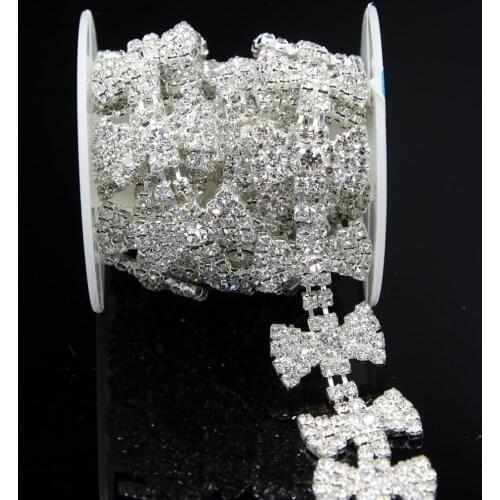 10/50Yards Pearls Trim Rhinestone Crystals Sewing Trim For Wedding Costume Bridal