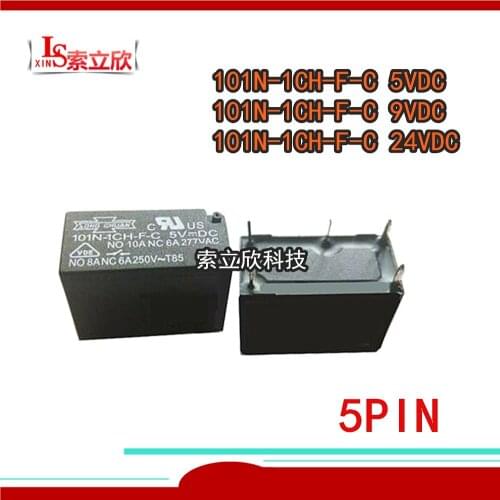 10PCS/LOT 100%Original New Relay 101N-1CH-F-C-5VDC 101N-1CH-F-C-9VDC 101N-1CH-F-C 24VDC 101N 1CH F C 9V 6A/277VAC/250V 5PINS