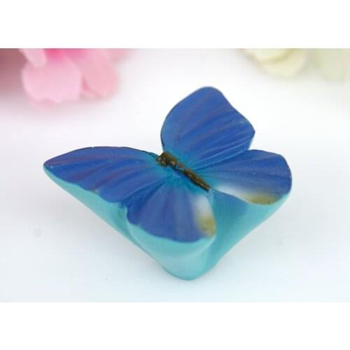 10Pcs/Lot Child Cartoon Blue Butterfly Kitchen Cabinet Handle and Knobs