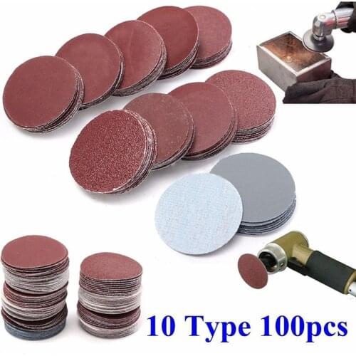 100pcs/set 50mm 2" Sanding Discs Polishing Pad Sheets Round Sandpaper Polishing Tool