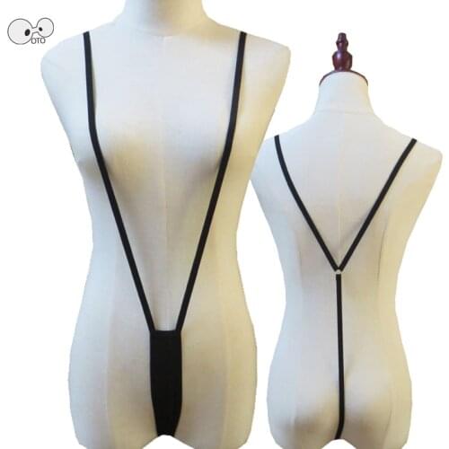 2020 Women Sexy Mini V-string Halter Bra Thong Swimwear Lingerie Bikini Micro Monokini Summer Beachwear Bathing Suits Clubwear