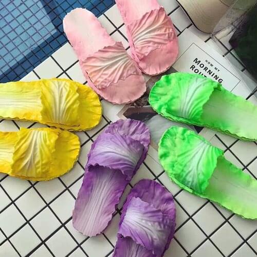 2021 Summer Womens Cabbage Slippers Net Red Home Couple Fashion Cabbage Sandals Parent Child Bathroom Shoes