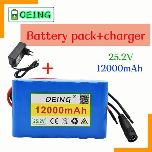2021 NEW 6s2p 24V 12.0Ah 18650 to lithium battery pack 25.2v 12000mAh electric battery bike with BMS + charger
