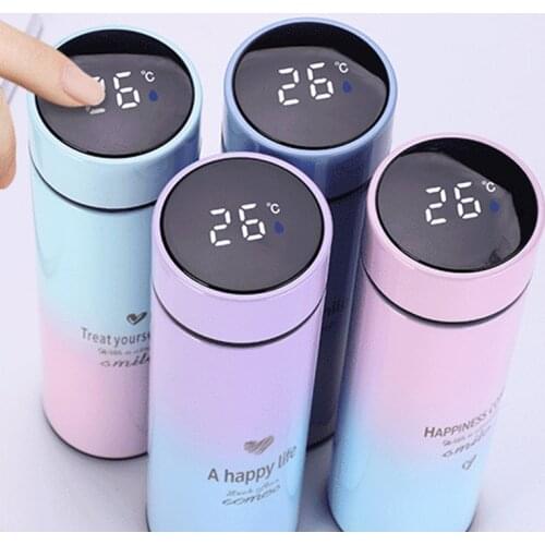 500ML Smart Thermos Water Bottle Led Digital Temperature Display Stainless Steel Coffee Thermal Mugs Intelligent Insulation Cups