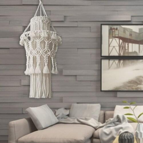 Big deal Hand-Knitted Lampshade Macrame Hanging Lamp Decoration Living Room Wedding Decoration Tassel Lampshade Tapestry
