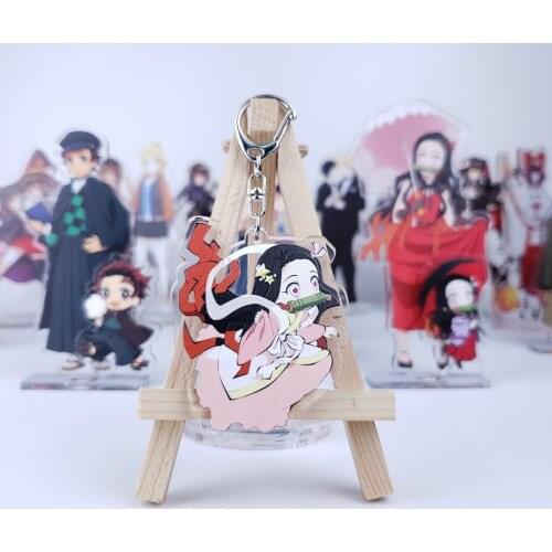 Japanese Anime Demon Slayer: Kimetsu no Yaiba Kamado Nezuko Cosplay Acrylic Phone Pendant Keychain Keyring Xmas Gifts