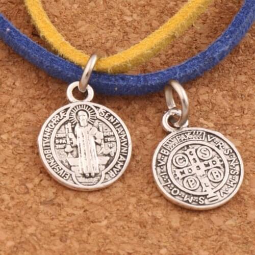 14.7x11.7mm Saint Benedict Medal Cross Spacer Charm Beads 50PCS Zinc Alloy Pendants Alloy Handmade Jewelry DIY T1691
