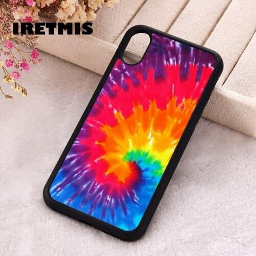 Iretmis 5 5S SE 2020 Phone Cover Case for iPhone 6 6S 7 8 Plus X Xs XR 11 12 Mini Pro Max Silicone TPU Tidal Tie Dye