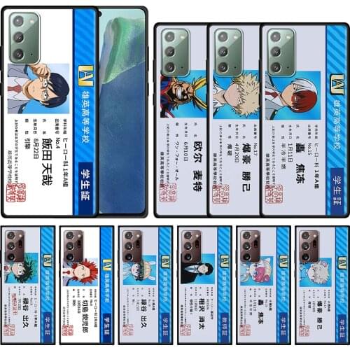 Phone Case For Samsung Galaxy Note 20 Ultra 10 Plus 10 Lite Note 8 10 Fundas Soft Coque Silicone Cases My Hero Academy ID Card