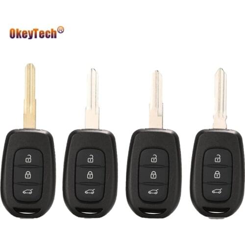 OkeyTech Remote Control Shell Car Key Cover Case For Renault Duster Sandero Dacia Logan Clio Captur Laguna Scenic 2016 2015 FOB