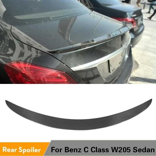 For Mercedes-Benz C class W205 C180 C200 C250 C300 C350 C450 4 Door 2015 2016 Rear Spoiler Trunk Boot Wings Carbon Fiber / FRP