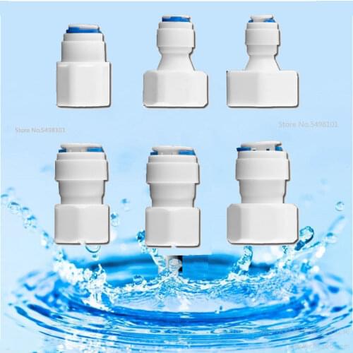 Reverse Osmosis RO Water System Fitting 1/4" 3/8" Inch 8mm OD Hose Tube 1/4" 1/2" 3/4" 1/8" Female Plastic Pipe Quick Connectors